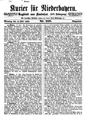 Kurier für Niederbayern Montag 13. Juli 1863