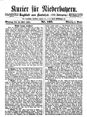 Kurier für Niederbayern Montag 20. Juli 1863