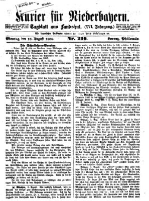 Kurier für Niederbayern Montag 10. August 1863