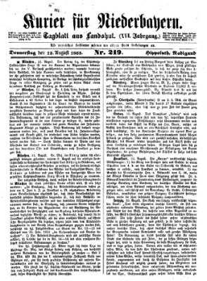 Kurier für Niederbayern Donnerstag 13. August 1863