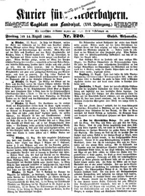 Kurier für Niederbayern Freitag 14. August 1863