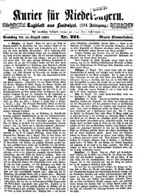 Kurier für Niederbayern Samstag 15. August 1863