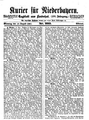 Kurier für Niederbayern Montag 17. August 1863