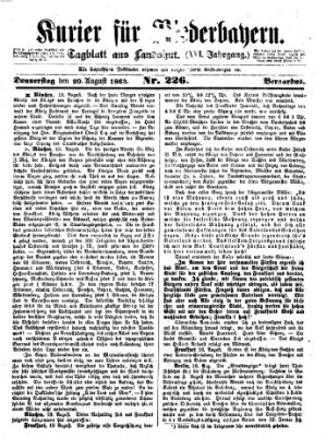 Kurier für Niederbayern Donnerstag 20. August 1863