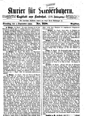 Kurier für Niederbayern Dienstag 1. September 1863