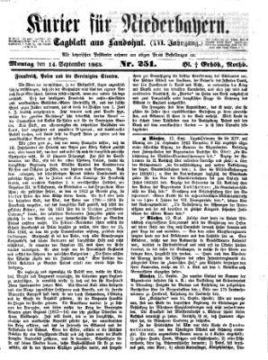 Kurier für Niederbayern Montag 14. September 1863