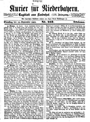 Kurier für Niederbayern Dienstag 15. September 1863