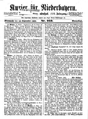 Kurier für Niederbayern Mittwoch 16. September 1863