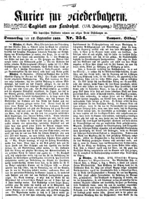 Kurier für Niederbayern Donnerstag 17. September 1863