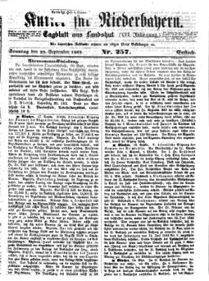 Kurier für Niederbayern Sonntag 20. September 1863