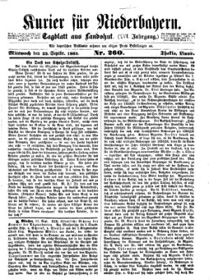 Kurier für Niederbayern Mittwoch 23. September 1863