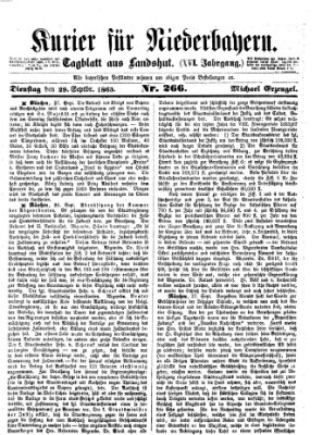 Kurier für Niederbayern Dienstag 29. September 1863