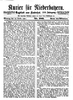 Kurier für Niederbayern Montag 19. Oktober 1863