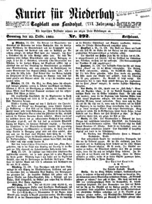 Kurier für Niederbayern Sonntag 25. Oktober 1863