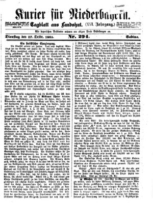 Kurier für Niederbayern Dienstag 27. Oktober 1863