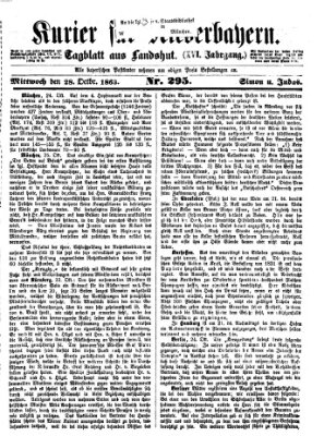 Kurier für Niederbayern Mittwoch 28. Oktober 1863