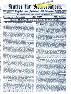 Kurier für Niederbayern Sonntag 1. November 1863