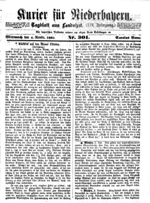 Kurier für Niederbayern Mittwoch 4. November 1863