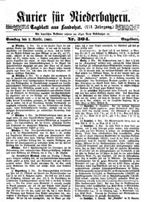 Kurier für Niederbayern Samstag 7. November 1863