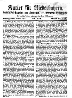 Kurier für Niederbayern Samstag 14. November 1863