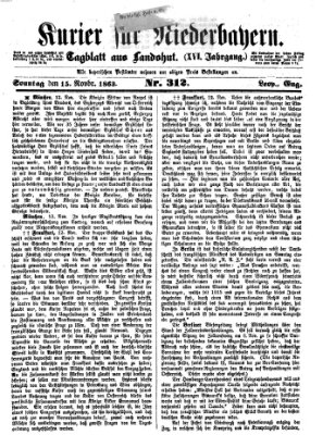 Kurier für Niederbayern Sonntag 15. November 1863