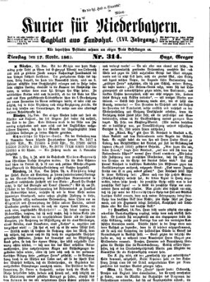 Kurier für Niederbayern Dienstag 17. November 1863