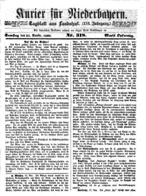 Kurier für Niederbayern Samstag 21. November 1863