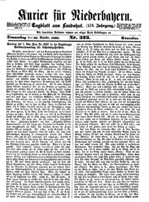 Kurier für Niederbayern Donnerstag 26. November 1863