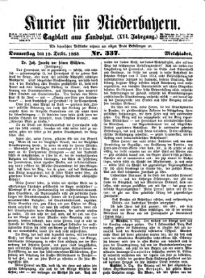 Kurier für Niederbayern Donnerstag 10. Dezember 1863