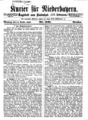 Kurier für Niederbayern Montag 14. Dezember 1863