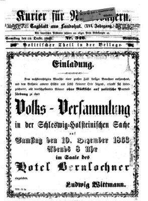 Kurier für Niederbayern Samstag 19. Dezember 1863