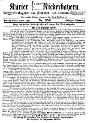 Kurier für Niederbayern Freitag 25. Dezember 1863