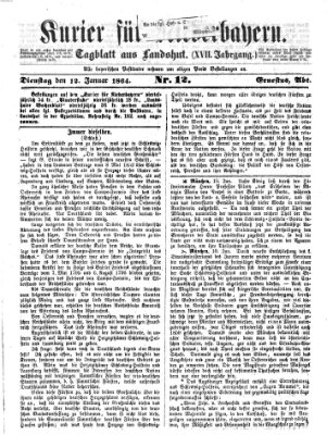 Kurier für Niederbayern Dienstag 12. Januar 1864