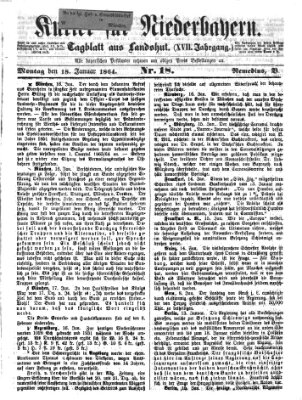 Kurier für Niederbayern Montag 18. Januar 1864