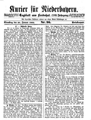 Kurier für Niederbayern Dienstag 26. Januar 1864