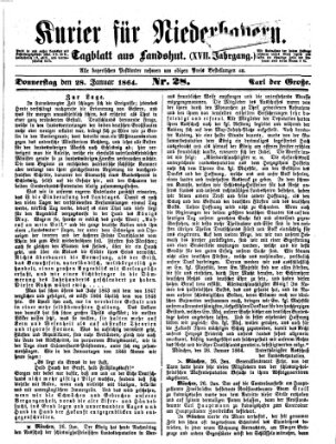 Kurier für Niederbayern Donnerstag 28. Januar 1864