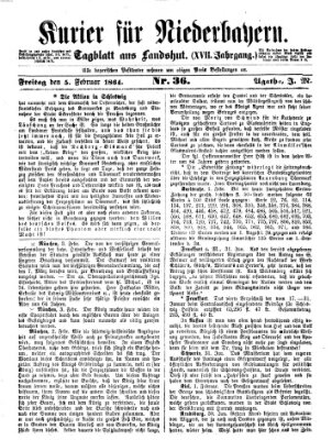 Kurier für Niederbayern Freitag 5. Februar 1864