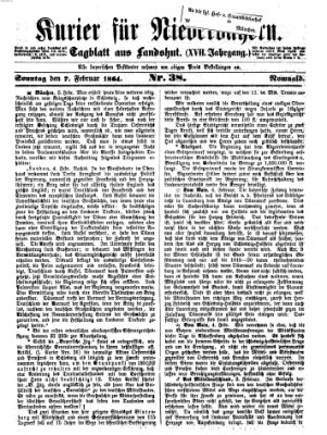 Kurier für Niederbayern Sonntag 7. Februar 1864