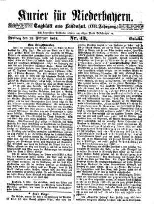 Kurier für Niederbayern Freitag 12. Februar 1864