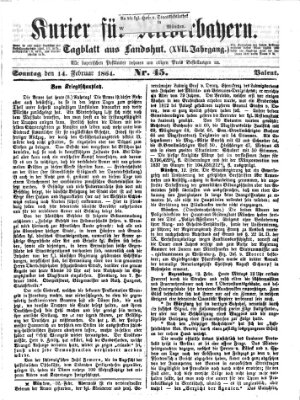 Kurier für Niederbayern Sonntag 14. Februar 1864