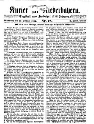 Kurier für Niederbayern Mittwoch 17. Februar 1864