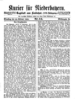 Kurier für Niederbayern Dienstag 23. Februar 1864