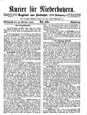 Kurier für Niederbayern Mittwoch 24. Februar 1864