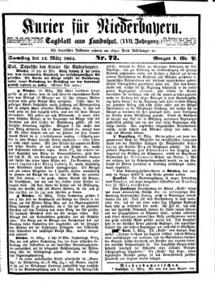 Kurier für Niederbayern Samstag 12. März 1864