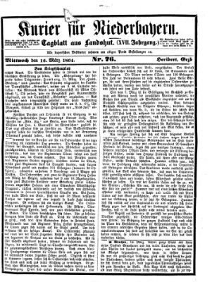 Kurier für Niederbayern Mittwoch 16. März 1864