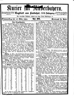 Kurier für Niederbayern Donnerstag 17. März 1864