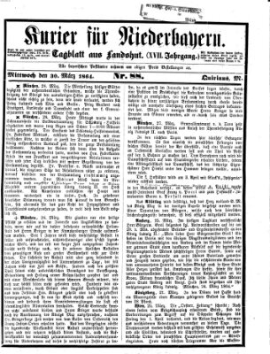 Kurier für Niederbayern Mittwoch 30. März 1864