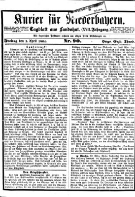 Kurier für Niederbayern Freitag 1. April 1864