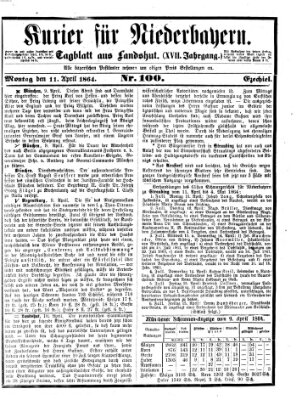 Kurier für Niederbayern Montag 11. April 1864