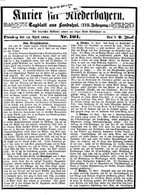 Kurier für Niederbayern Dienstag 12. April 1864